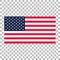 American flag or USA flag vector icon on transparent background