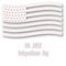 American flag in white style. Three-dimentional designed illustration for 4th july celebration. Vector art.