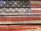 American flag on wood