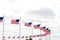 American flags around the Washington Monument