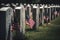 American flags at the cemetery, Veterans Memorial Day, Generative AI 3