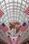 American flags decorations in Ohare airport