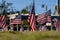 American Flags Wave In The Wind During The Veterans Memorial Celebration Weekend