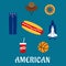 American flat symbols and icons