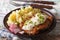 American food: Country Fried Steak and White Gravy close-up horizontal