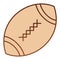 American football ball flat icon. Rugby ball brown icons in trendy flat style. Oval ball with stitches gradient style