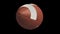 American football ball flying and spinning, 4k alpha loop
