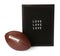 American football ball and letter board with words Love on white background