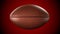 American football ball rotating in motion on red screen. Looped American football 3d Animation. 3d. 4K