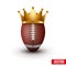 American football ball with royal crown