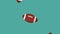 American football balls raining HD animation