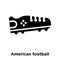 American football black shoe icon vector isolated on white background, logo concept of American football black shoe sign on trans