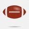 American Football, brown rugby ball. On transparent background.