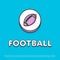 American football colour icon with ball