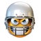 American football emoji isolated on white background, emoticon with football helmet 3d rendering