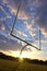 American Football End Zone Goal Posts at Sunset