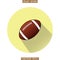 American football flat ball, colored vector logo icon design pattern. Long shadow