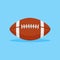 American football flat style icon. Rugby ball vector illustration.