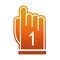 American football hand finger number one game sport professional gradient design icon