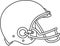 American Football Helmet Line Drawing