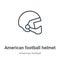 American football helmet outline vector icon. Thin line black american football helmet icon, flat vector simple element