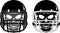 American Football Helmet and Skull Head Set