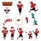 American Football Icons Cliparts Design Elements