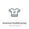 American football jersey outline vector icon. Thin line black american football jersey icon, flat vector simple element