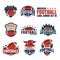 American football logo template collection