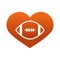 American football love game sport professional and recreational gradient design icon