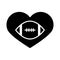 American football love game sport professional and recreational silhouette design icon