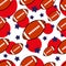 American Football Pattern Seamless with Blue Star and Red Circle