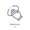 american football player hand holding the ball icon from sports outline collection. Thin line american football player hand