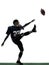 American football player man kicker kicking silhouette