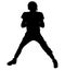American football player quarterback throwing a pass. Quarterback throws a pass silhouette