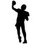 American football player quarterback throwing a pass. Quarterback throws a pass silhouette