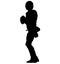 American football player quarterback throwing a pass. Quarterback throws a pass silhouette