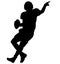 American football player quarterback throwing a pass. Quarterback throws a pass silhouette