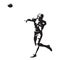 American football player throwing ball