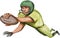 American Football Player Touchdown Caricature