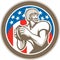 American Football Quarterback QB Circle Retro