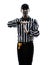 American football referee gestures time out silhouette