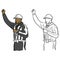 American football referee with hand gesture vector illustration