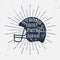 American Football retro helmet label