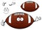 American football or rugby ball cartoon character