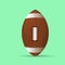 American football rugby ball icon flat vector