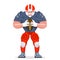 American football rugby player character aggressive sport isolated cartoon design vector illustration