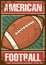 American Football Rugby Sport Retro Pop Art Poster Signage