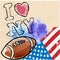 American Football and rugby sports. Vector