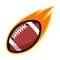 American football sport leather comet fire tail flying logo